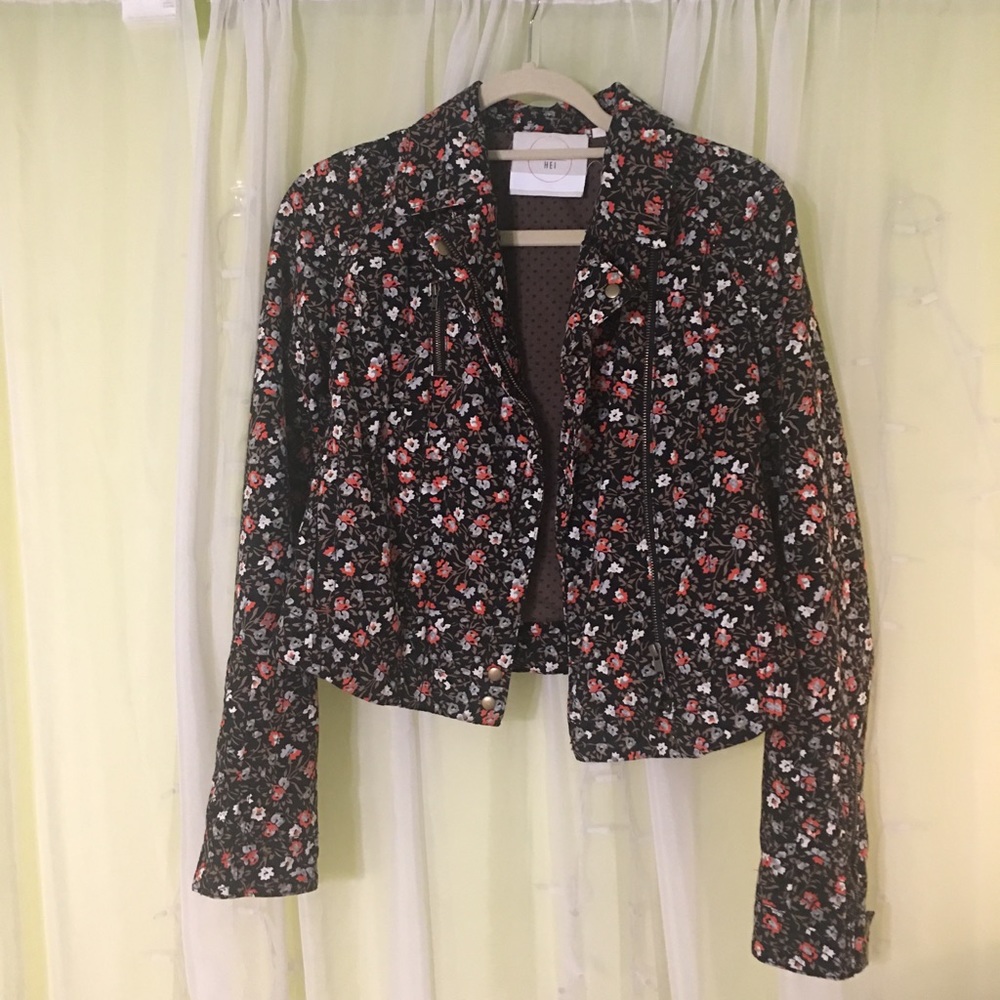 ANTHROPOLOGIE HEI HEI FLORAL MOTO JACKET